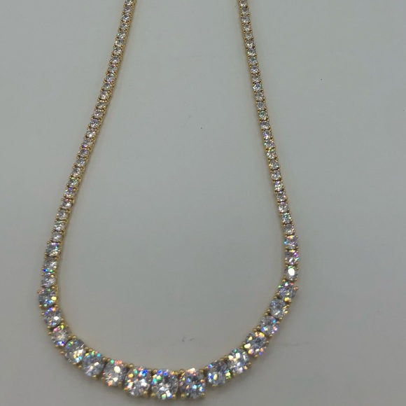 20ct Gradient Tennis Necklace - Picture 8 of 14